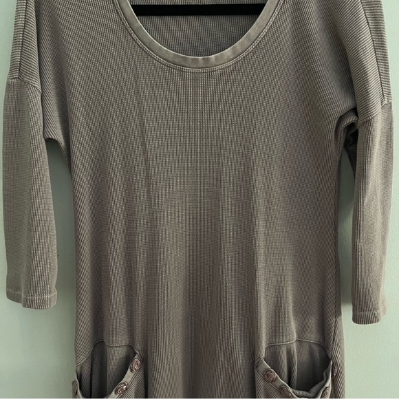 SOFT SURROUNDINGS Waffle Knit Midi Lagenlook Pockets Lavender Dress Small - Picture 5 of 9